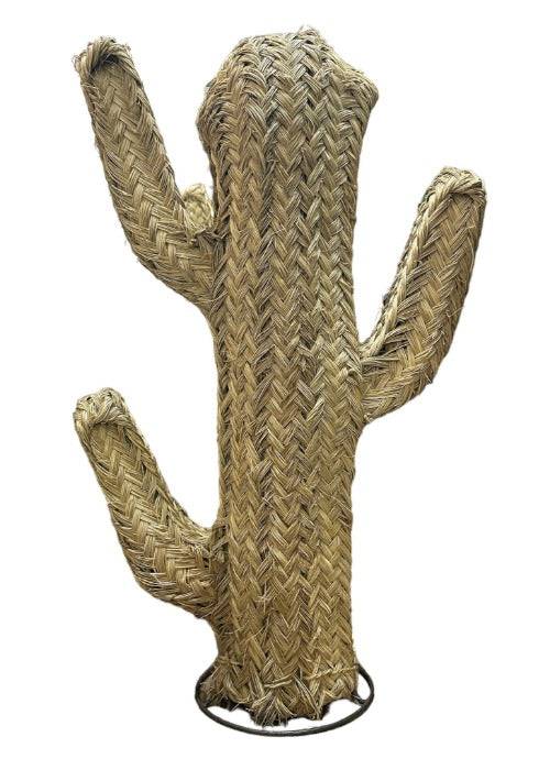 Cactus de esparto artesanal ideal para decorar tu hogar