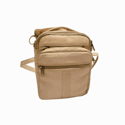 Bolso bandolera con asa de piel natural. - Look Todo Piel - 