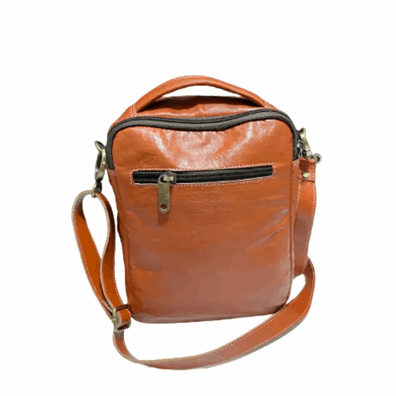 Bolso bandolera con asa de piel natural. - Look Todo Piel - 