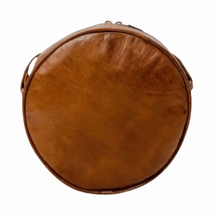 Bolso bandolera redondo artesanal de piel natural - Look Todo Piel - 