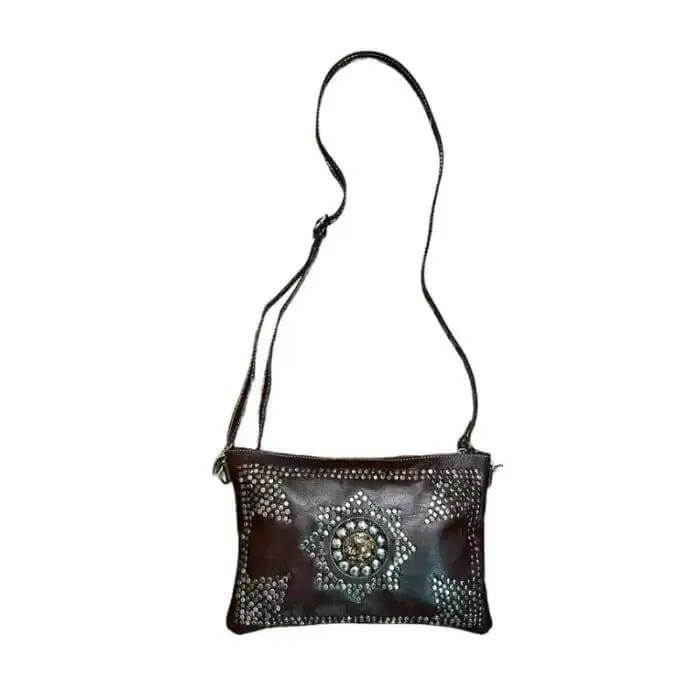 Bolso cartera bandolera artesanal de piel natural - Look Todo Piel - 