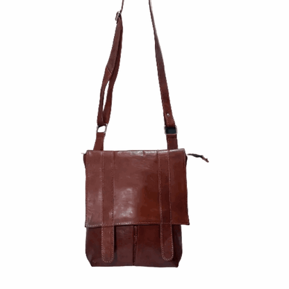 Bolso cruzado artesanal de piel natural, con solapa muy ligero y cómodo .100%Piel - Look Todo Piel - Bolso Cruzado, Bandolera