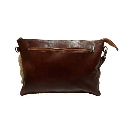 Bolso de mano con bandolera artesanal de piel natural - Look Todo Piel - 