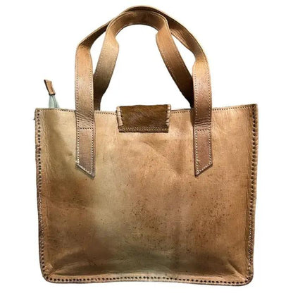 Bolso de piel con pelo natural.Bolso elegante para mujer - Look Todo Piel - 