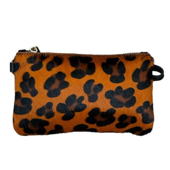 Cartera leopardo de mano elegante para mujer de piel natural - Look Todo Piel - Carteras