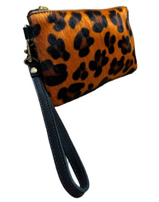 Cartera leopardo de mano elegante para mujer de piel natural - Look Todo Piel - 