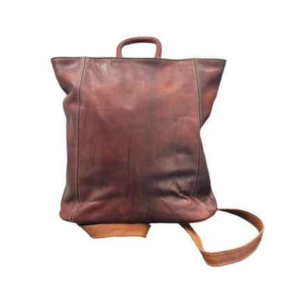 Natural leather handmade backpack