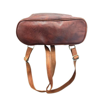 Natural leather handmade backpack