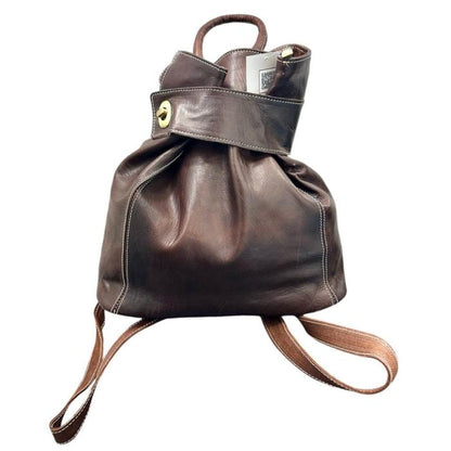 Natural leather handmade backpack