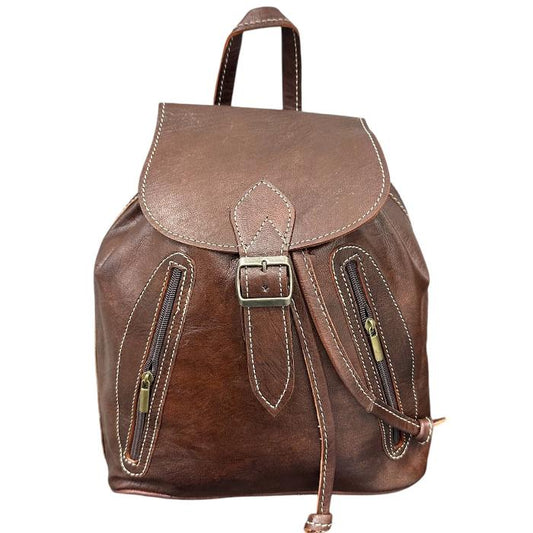 Mochila con cordón de piel 100% natural. ¡En oferta!