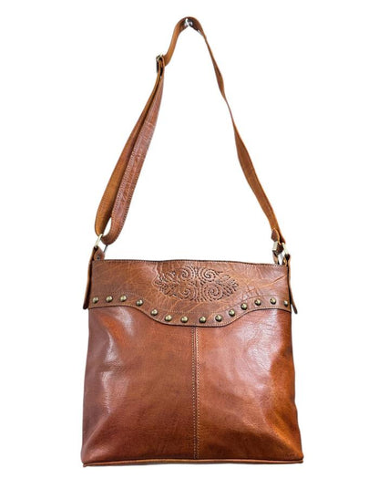 Bolso Bandolera de moda para mujer en look todo piel