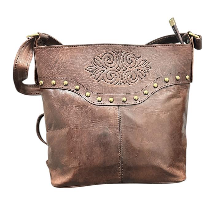 Bolso Bandolera de moda para mujer en look todo piel