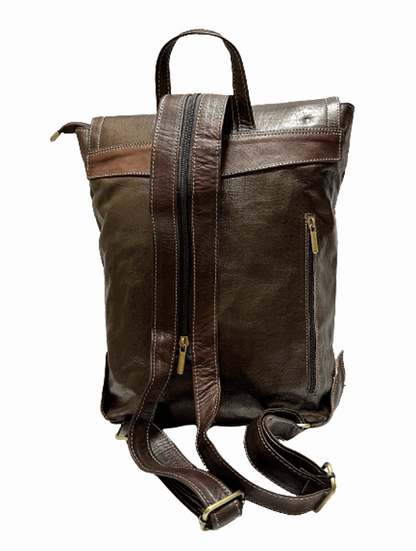 Mochila  de cuero natural. Mochila  unisex - Look Todo Piel - 