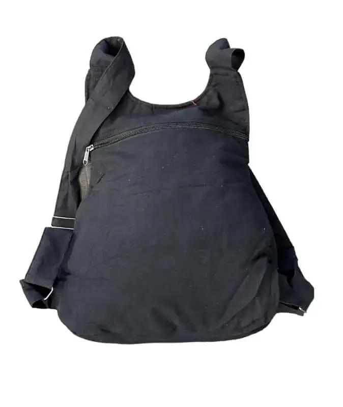 Mochila de lona artesanal con solapa - Look Todo Piel - 